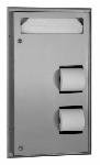 Bobrick B-3574 Recessed Seat Cover Dispenser, Toilet Paper Dispenser and Napkin Disposal