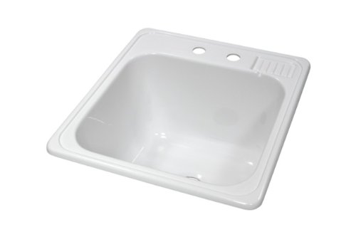 Lyons Industries DLT01 White Acrylic Self-Rimming Laundry Tub, 22-Inch by 20-Inch with Extra Deep, 12-Inch Sink