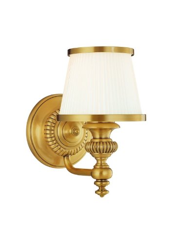 Hudson Valley Lighting 2001-PN One Light Wall Sconce from the Milton Collection, Polished Nickel