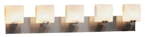 Eurofase 14422-010 Wedge 5-Light Bathbar, Satin Nickel/White