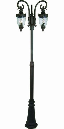 Artcraft Lighting AC8509BZ Imperial Complete Triple-Head Post Light, Rich Bronze