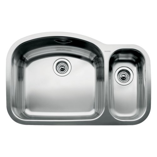 Blanco 510-880 Wave 1 1/2 Bowl Undermount Sink, Satin Polished Finish