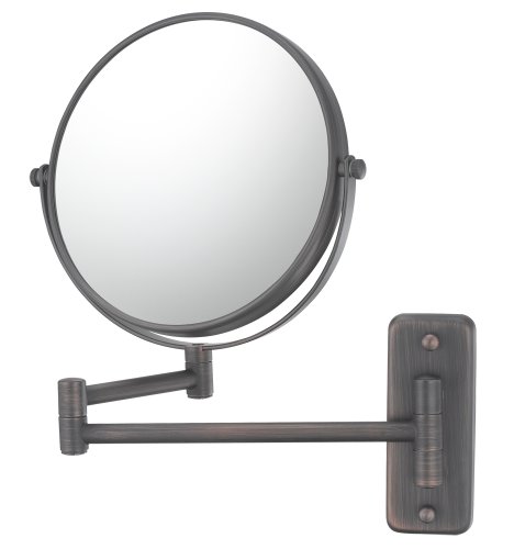 Aptations 21115 Mirror Image Double Arm Wall Mirror, Italian Bronze, 7.75-Inch Diameter