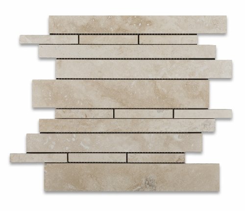 Ivory Travertine Honed Random Strip Mosaic Tile - Lot of 50 sq. ft.