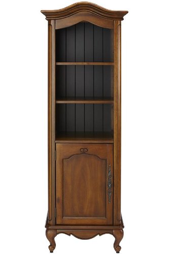 Provence Linen Storage Cabinet, 60Hx20Wx16D, CHESTNUT W BLAC