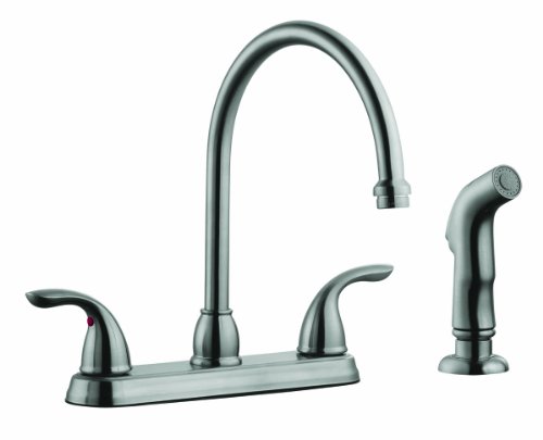 Design House 525089 Ashland High Arch Kitchen Faucet with Sprayer, Satin Nickel