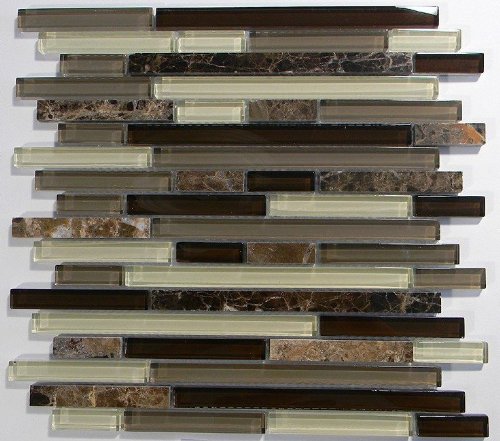 MS International Royal Oaks 12 in. x 12 in. Glass Blend Mesh-Mounted Mosaic Tile - LOT OF 50 TILES